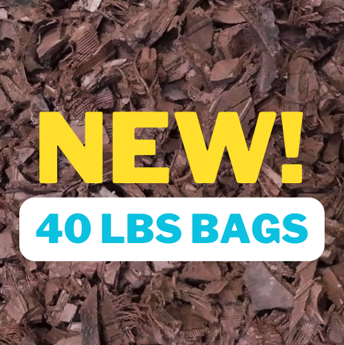 New! 40 lbs bags with Redwood Rubber Mulch